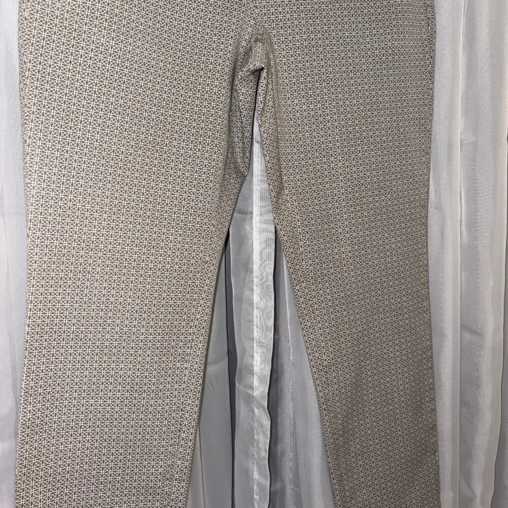Cotton Spandex Career Pants Banana Republic Jackson Fit Taupe Geometric Sz 6